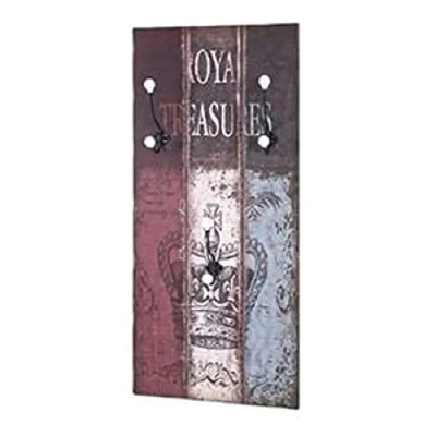 Abbildung von HAKU Möbel Wandgarderobe Motiv, schwarz, Keramik, MDF, Metall Maße: B 45 cm x H 100 T 12 cm, Style: Industrial