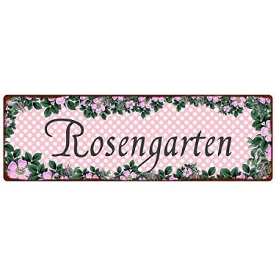 Abbildung von Interluxe METALLSCHILD Blechschild ROSENGARTEN Frühling Geschenk Spruch Dekoschild