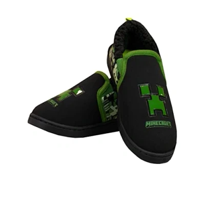 Abbildung von Minecraft Jungen Hausschuhe Creeper Schwarz 30