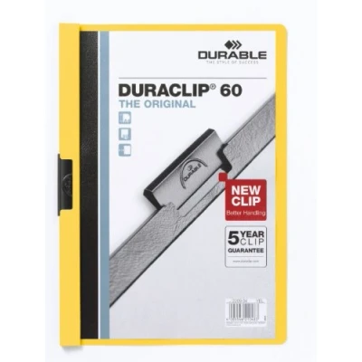 Abbildung von Durable Klemm Mappe Duraclip Original 60 (für 1 Blatt A4), 25 Stück, gelb, 220904