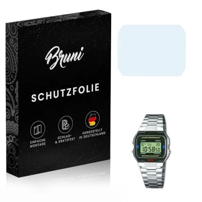 Abbildung von Bruni Schutzfolie kompatibel mit Casio A163WA 1QES Folie, glasklare Displayschutzfolie (2X)