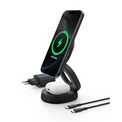 Abbildung von Belkin magnetische 2 in 1 Ladestation mit Qi2, 15W, schwarz
