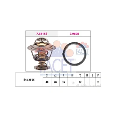Abbildung von FACET 7.8415 Kühlwasserthermostat 82 48 Made in Italy OE Equivalent mit Dichtung HYUNDAI: Getz, i10 I, Atos, KIA: Picanto I