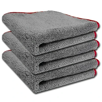 Abbildung von ABACUS® Mikrofasertuch Ultra Polish Poliertuch 3er Set 3X für Autopolitur Polituren Tuch Tücher 40 x cm 685 g/m (7347)