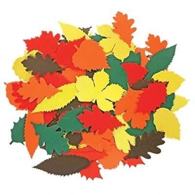 Abbildung von Baker Ross Wellpappen Herbstblätter in 5 verschiedenen Farben, verschönern Sie Ihre Kunst und Bastelarbeiten, machen eigenen Displays, Dekorationen Modelle (120 Stück), AC529