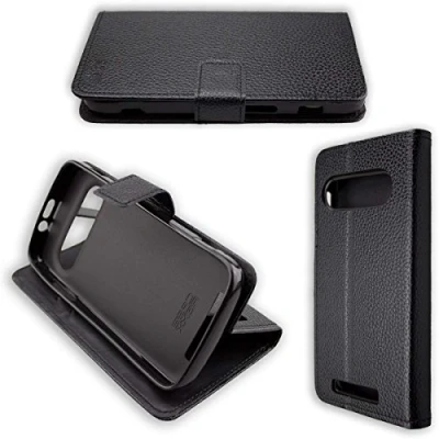 Abbildung von caseroxx Bookstyle Case für Doro 8040/8042, mit und ohne Displayschutz (Bookstyle Tasche Displayschutzfolie, schwarz)