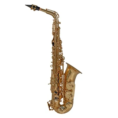 Abbildung von Roy Benson Eb Alt Saxophon AS 202 (Messing Korpus, Hoch F# Klappe, inklusive Komplettzubehör, mit Tragegurt, premium Saxophon, für die anspruchsvollen Musiker)