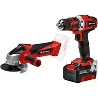 Abbildung von Einhell Elektrowerkzeug Set TE TK 18/2 Li Kit (CD+AG), inkl. Akku Bohrschrauber, Winkelschleifer, und Ladegerät