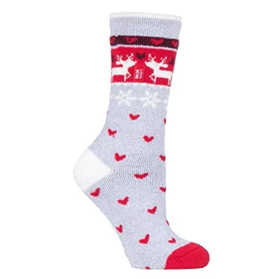 Abbildung von HEAT HOLDERS Lite Herren und Damen Warm Thermo Weihnachtssocken für Winter (37 40 EU, Rentier)