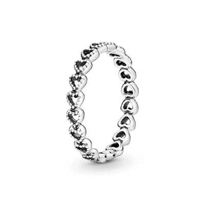 Abbildung von Pandora BAND OF Hearts Ring, Damen, Größe: 54, Sterling silver