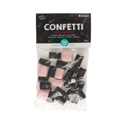 Abbildung von TerraSana Lakritz Mix &quot;Confetti&quot; mit Erdbeer &amp; Kokosfüllung (100 g) Bio