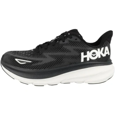 Abbildung von HOKA Clifton 9 Laufschuh Neutral, Damen, Größe: 39 1/3, Black/white Schuhe