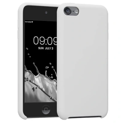 Abbildung von kwmobile Schutzhülle kompatibel mit Apple iPod Touch 6G / 7G (6. und 7.Generation) Hülle Silikon gummiert Cover Case in Weiß matt