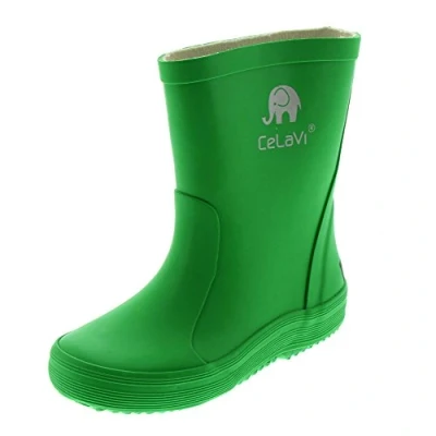 Abbildung von Celavi Kinder Unisex Wasserdichte Gummistiefel, 100% Naturkautschuk Regenstiefel, Größe: 24, Farbe: Grün, 1147