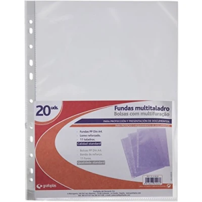 Abbildung von grafoplas 78149800 Deckblätter mit Bohrern aus Polypropylen embolsadas, A4, transparent