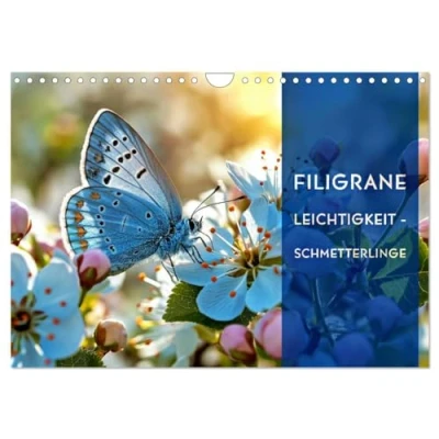 Abbildung von Filigrane Leichtigkeit Schmetterlinge (Wandkalender 2025 DIN A4 quer), CALVENDO Monatskalender