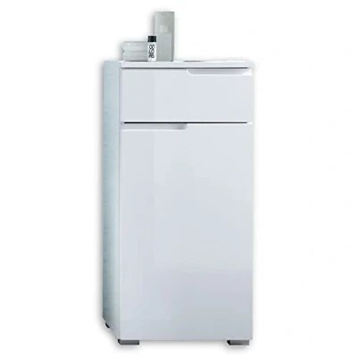 Abbildung von Unterschrank SPICE, Weiß Hochglanz, matt, Breite 40 cm, mit 1 Tür und Schublade, Badmöbel