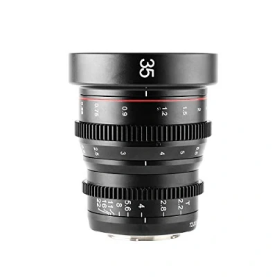 Abbildung von MEKE 35mm T2.2 Mini Fixed Prime Manual Focus Wide Angle Cinema Lens for M43 Micro Four Thirds MFT Mount Cameras BMPCC 4K Z CAM E1 E2 E2C