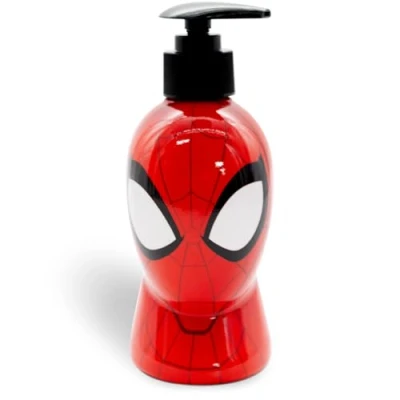 Abbildung von Spiderman Kinder Haar und Körperwäsche 2 in 1 Schaumbad Shampoo mit Spender, geeignet für alle Haartypen trockene, empfindliche Haut Kopfhaut, 300 ml