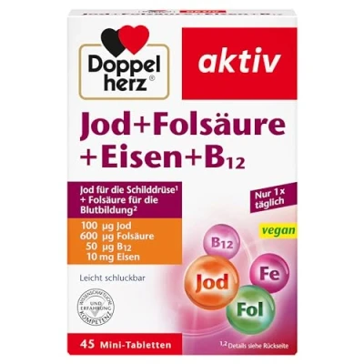 Abbildung von Doppelherz Jod + Folsäure Eisen B12 Tabletten