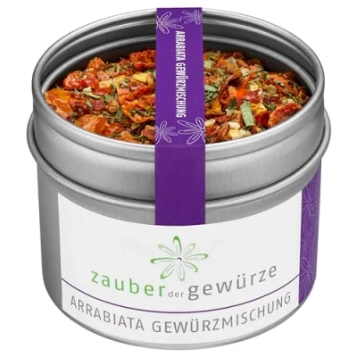 Abbildung von Zauber der Gewürze Arrabiata Gewürzmischung scharfe italienische für Penne arrabiata, Pasta in Sauce, Top Qualität wiederverschließbarer Aroma Dose, 40 g