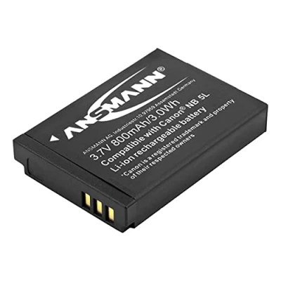 Abbildung von ANSMANN A Can NB 5 L Li Ion Digicam Akku 3,7V/800mAh baugleich für Canon Foto Digitalkamera, Camcorder, Apparat/Ideal Hobby und professionelle Fotografie / 5022953