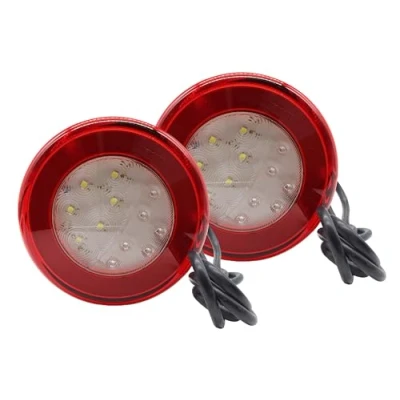 Abbildung von Paar 12V/24V LED Leuchte rund Rückleuchte Nebelschluss Bremslicht Rückfahrlicht Anhänger Trailer