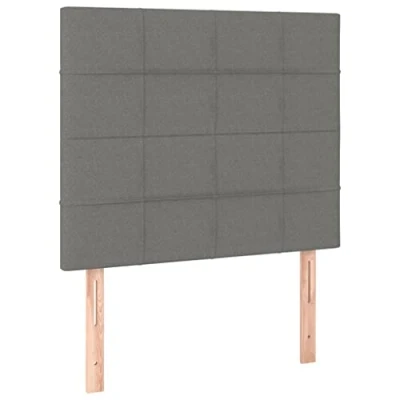 Abbildung von vidaXL Kopfteil Kopfteile 2 Stk. Dunkelgrau 80x5x78/88 cm Stoff, (1 St)