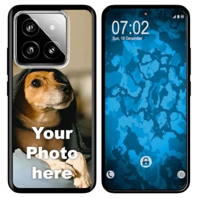 Abbildung von PhoneNatic personalisierte Handyhülle für Xiaomi 14 Custom Case in schwarz zum selbst gestalten mit eigenem Foto Bild Text individuell