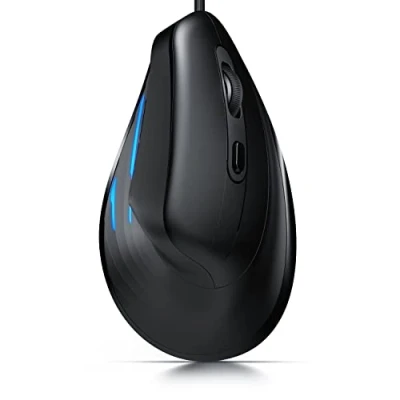 Abbildung von CSL Kabelgebundene ergonomische Maus, USB Maus für Rechtshänder, 6 Tasten, 6400 DPI Optical Tracking, kompatibel mit PC, Mac, Laptop Schwarz