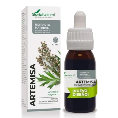 Abbildung von Soria Natural Artemise Extrakt Leistungsstarkes Antioxidans und Immun Verdauungsunterstützung verbessert die Gesundheit, Vitalität stärkt Ihre Abwehrkräfte 100% rein Flasche mit 50