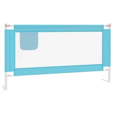 Abbildung von vidaXL Kleinkind Bettschutzgitter Bettgitter Kinderbettgitter Babybettgitter Gitter Kinderbett Babybett Rausfallschutz Blau 160x25cm Stoff