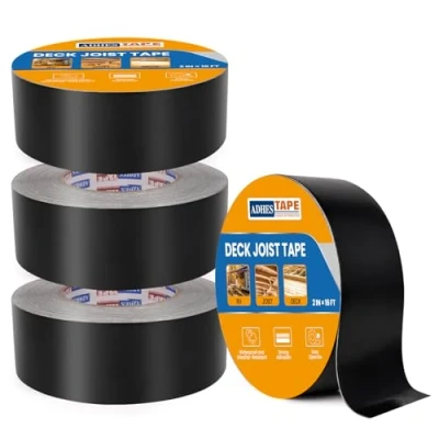 Abbildung von ADHES Butylband Dichtungsbänder 50mm x 5m, 4 Rollen Wetterbeständig und Wasserdicht, Deckbalkenband Dach Reparaturband, Ideal für Holzdecks, Balken, Dächer den Außeneinsatz