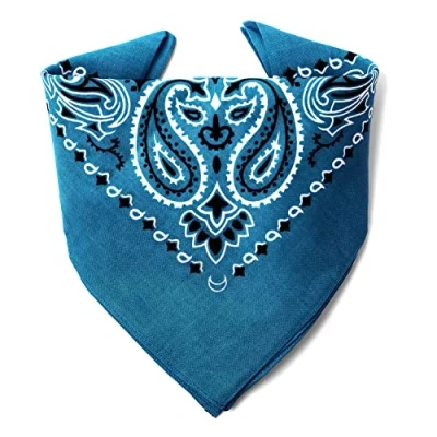 Abbildung von Karl Loven Petrolblau Bandana Paisleymuster 100% Baumwolle Dicker Stoff 20 Exklusivfarben
