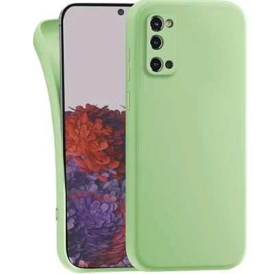 Abbildung von MyGadget Hülle kompatibel mit Samsung Galaxy S20 robuste Handyhülle TPU Case Slim Silikonhülle Back Cover Kratzfest Schutzhülle Matt Grün