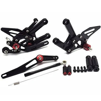 Abbildung von Motorrad Fußrastenanlage CNC Einstellbare Fußrasten Fußstütze Für Yamaha YZF R6 R6R 2006 2020