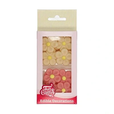 Abbildung von FunCakes Marzipan Dekorationen Margeriten Weiß/Rosa Set/12