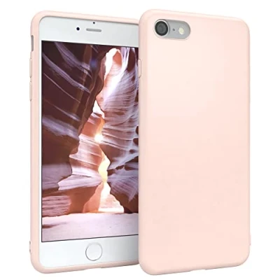 Abbildung von EAZY CASE Handyhülle Silikon mit Kameraschutz kompatibel iPhone SE (2022/2020) / 8/7 in Hellrosa, Rosa, Ultra dünn, Slimcover, Silikonhülle, Hülle, Softcase, Backcover