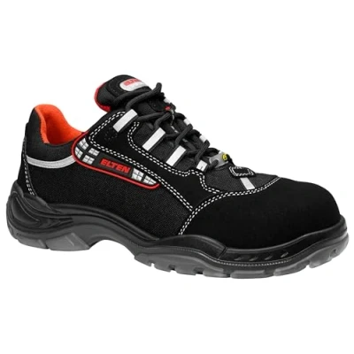 Abbildung von ELTEN Sicherheitsschuhe SENEX ESD S2, Herren, Textil, Kunststoffkappe (leichter als Stahlkappe), leicht, sportlich, Schwarz/Rot, Größe: 43