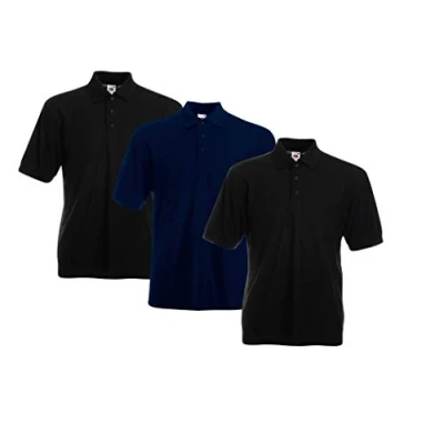 Abbildung von Fruit of the Loom Herren Poloshirt (3erPack) (3XL, 2Schwarz1DeepNavy)