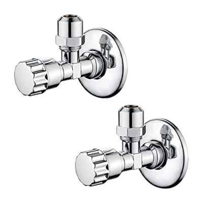 Abbildung von Ibergrif Eckventil 1/2 zoll Wandanschluss, 3/8 Schlauchanschluss, Selbstdichtend, Chrom, 2 teilig/Box Silber