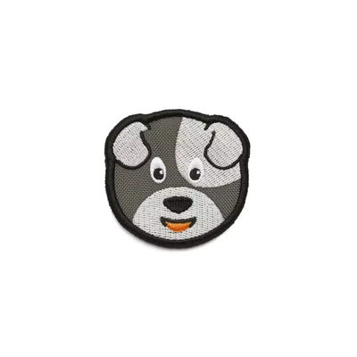 Abbildung von Affenzahn Klett Badge Hund Grau