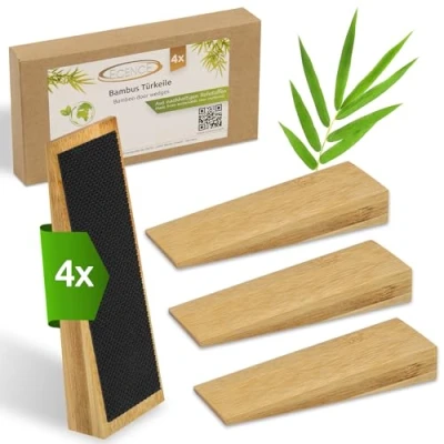 Abbildung von ECENCE Bodentürstopper 4x Türkeile Bambus Türstopper rutschfest mit (4 St)