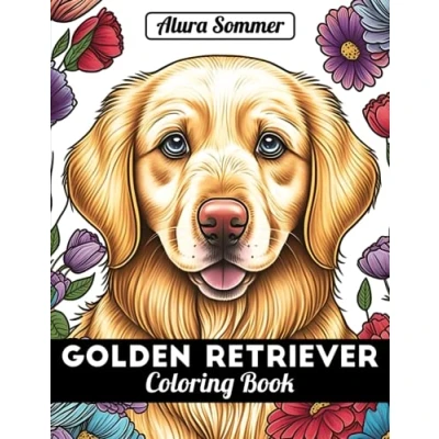 Abbildung von Golden Retriever Coloring Book: Fun and Easy Dogs Pages in Cute Style With for Kids &amp; Adults (Dogs Books Adults)