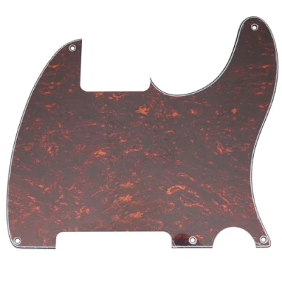Abbildung von Musiclily 5 Löcher American Vintage Tele Pickguard T Style Gitarren Schlagbrett für Fender USA/Mexican Telecaster Esquire E Gitarre,4 lagig Red Tortoise