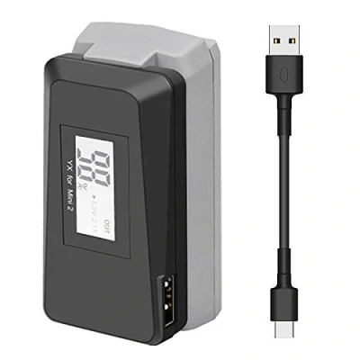 Abbildung von LYONGTECH LCD USB Akku Ladegerät mit Quick Charge 3.0 für DJI Mini 4K,Mini 2,Mini SE/2 SE Drohne, Fast Akkuladestation Hub Zubehör