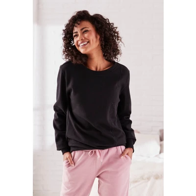 Abbildung von Vivance Sweatshirt (1 tlg) mit Loungewear Stickerei, Loungeshirt