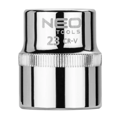Abbildung von NEO TOOLS 08 023 Steckschlüsseleinsatz 1/2 3124 23 mm Chrom Vanadium Stahl SuperLock
