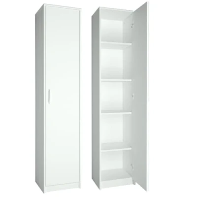 Abbildung von Home Collective Regal mit 5 Ebenen Aktenschrank 4 Einlegeböden und 1 Tür, in mattem Finish Standregal 39 cm breit weiß