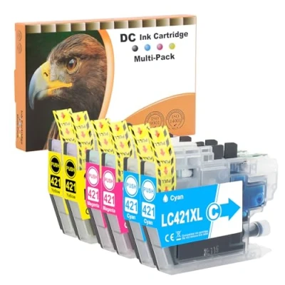 Abbildung von D&amp;C LC421XL Druckerpatronen Kompatibel für Brother LC421 XL Multipack DCP J1050DW Patronen MFC J1010DW J1140DW (Cyan, Magenta, Gelb, 6 Pack)